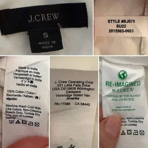 J Crew White Babydoll Cami Top Cotton Peplum Blouse Size Small Adjustable Straps - Picture 7 of 11